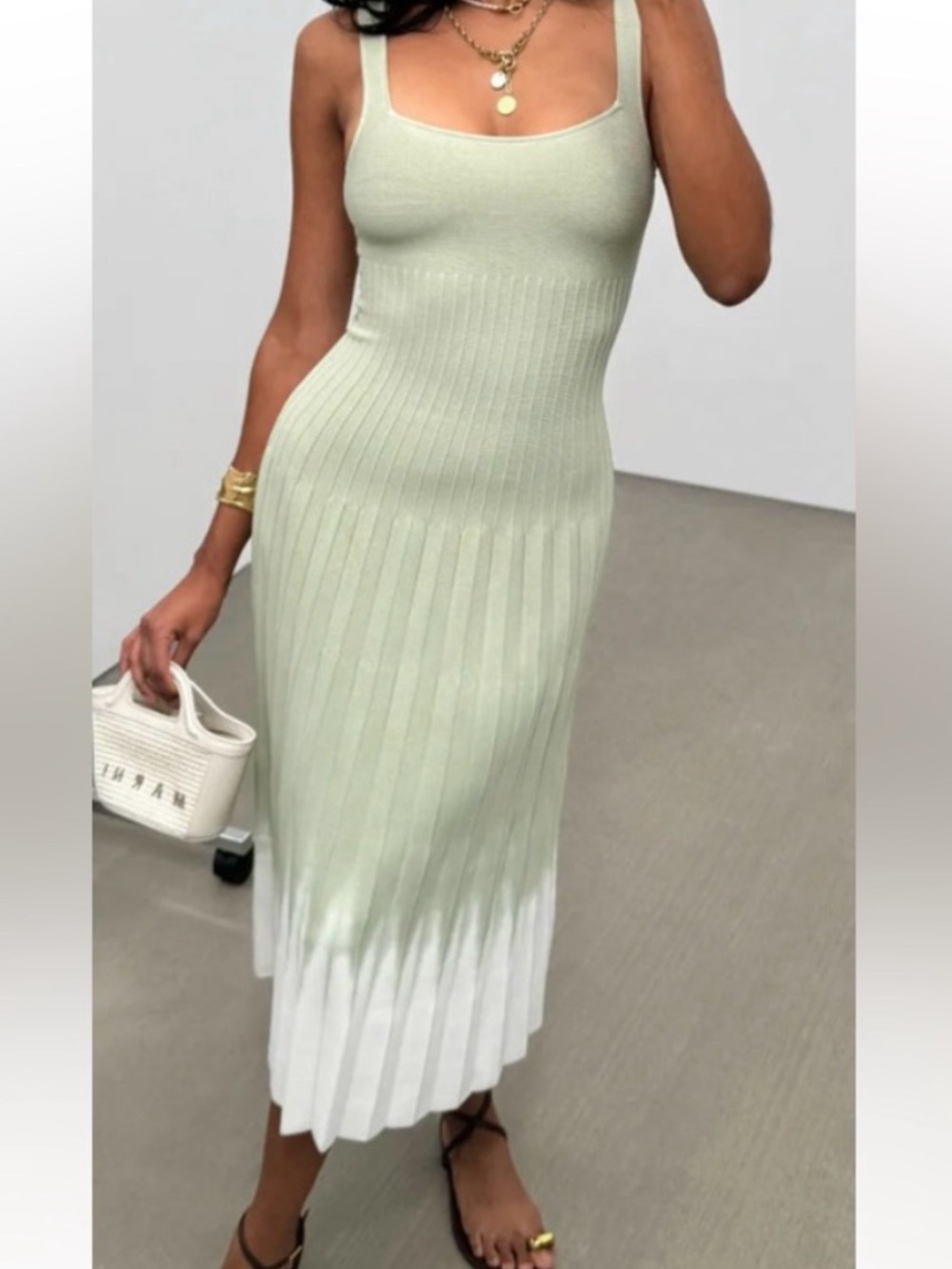 🌺🎉HP🎉🌺 NWT Staud Ellison Midi Dress Jade Tie Dye 🌟Rare🌟 - Picture 4 of 16